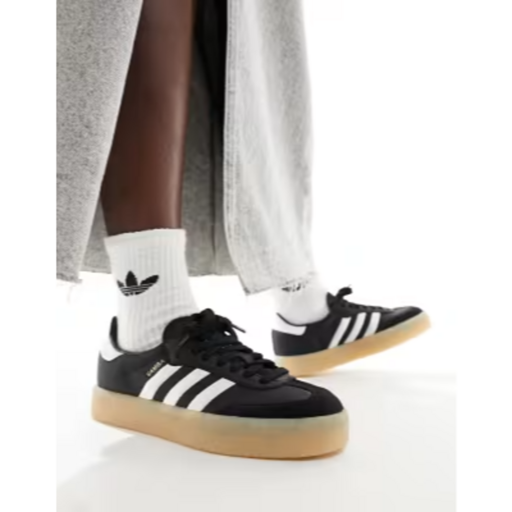 adidas Originals Sambae sneakers with rubber sole in black and white